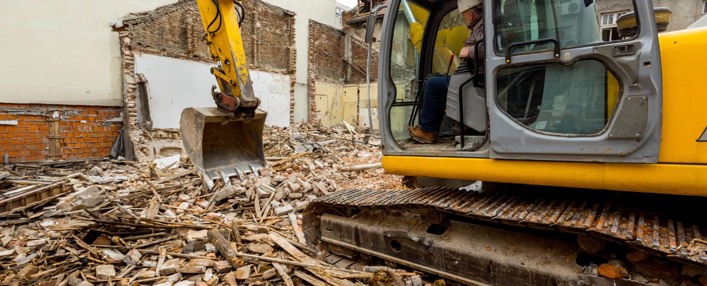 excavator at work demolition turlock ca