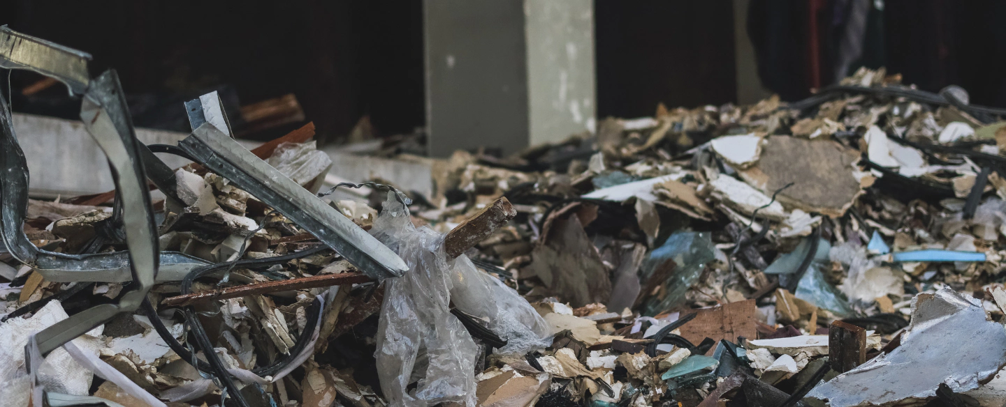junk pile of a demolished building turlock ca